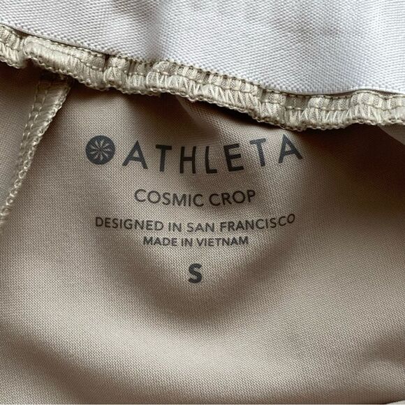 Athleta Light Beige Cosmic Cropped Wide Leg Pants Size Small - Picture 10 of 16